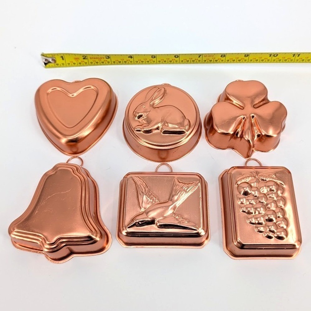 Vintage Copper-Tone Aluminum Alumilite Mold Set – Rabbit, Clover, Grapes + More - Picture 3 of 4